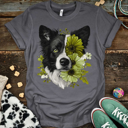 Green Flower T-Shirt Charcoal / S T-Shirt