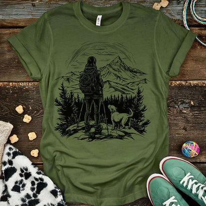 Hiking Dog Mom T-Shirt Military Green / S T-Shirt