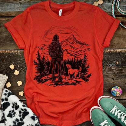 Hiking Dog Mom T-Shirt Red / S T-Shirt