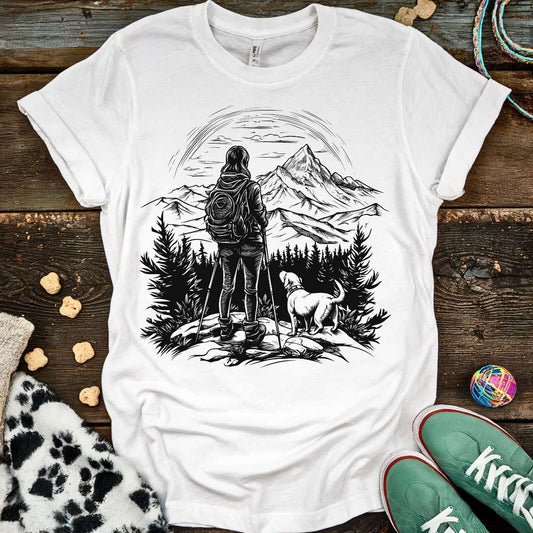 Hiking Dog Mom T-Shirt White / S T-Shirt