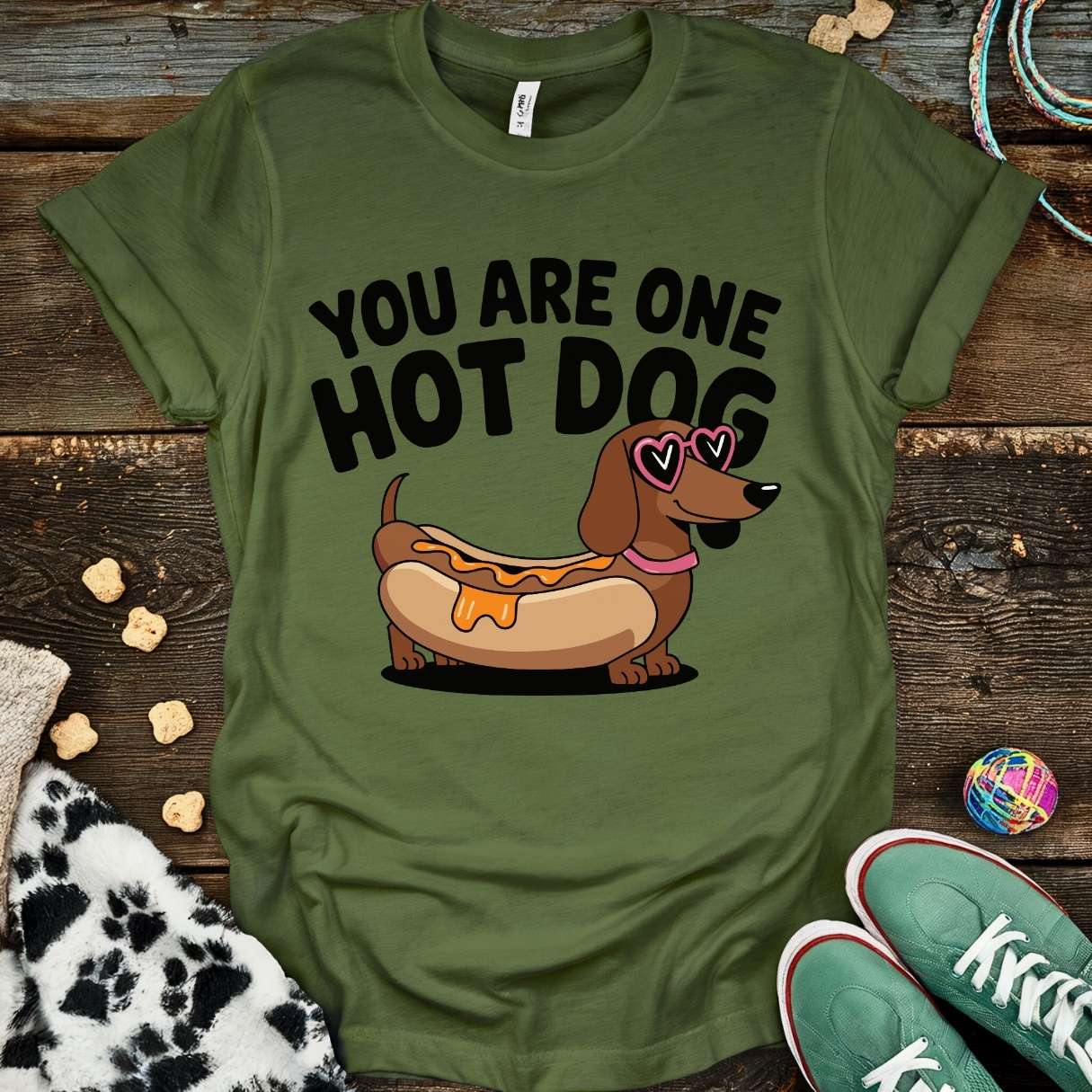 Hot Dog T-Shirt Military Green / S T-Shirt