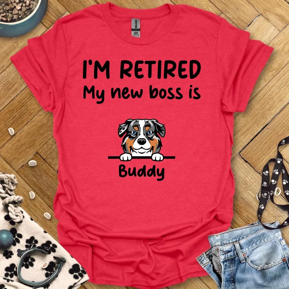 I'm Retired Custom Customizable T-Shirt / Heather Red / S Customizer