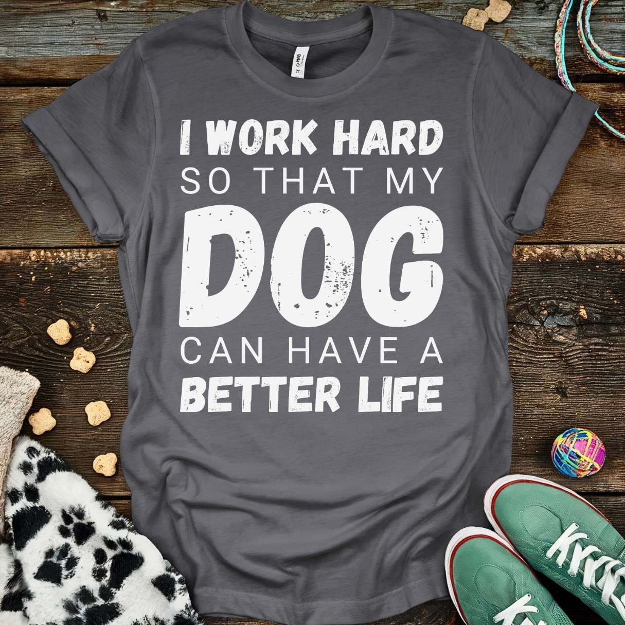 I Work Hard T-Shirt Charcoal / S T-Shirt