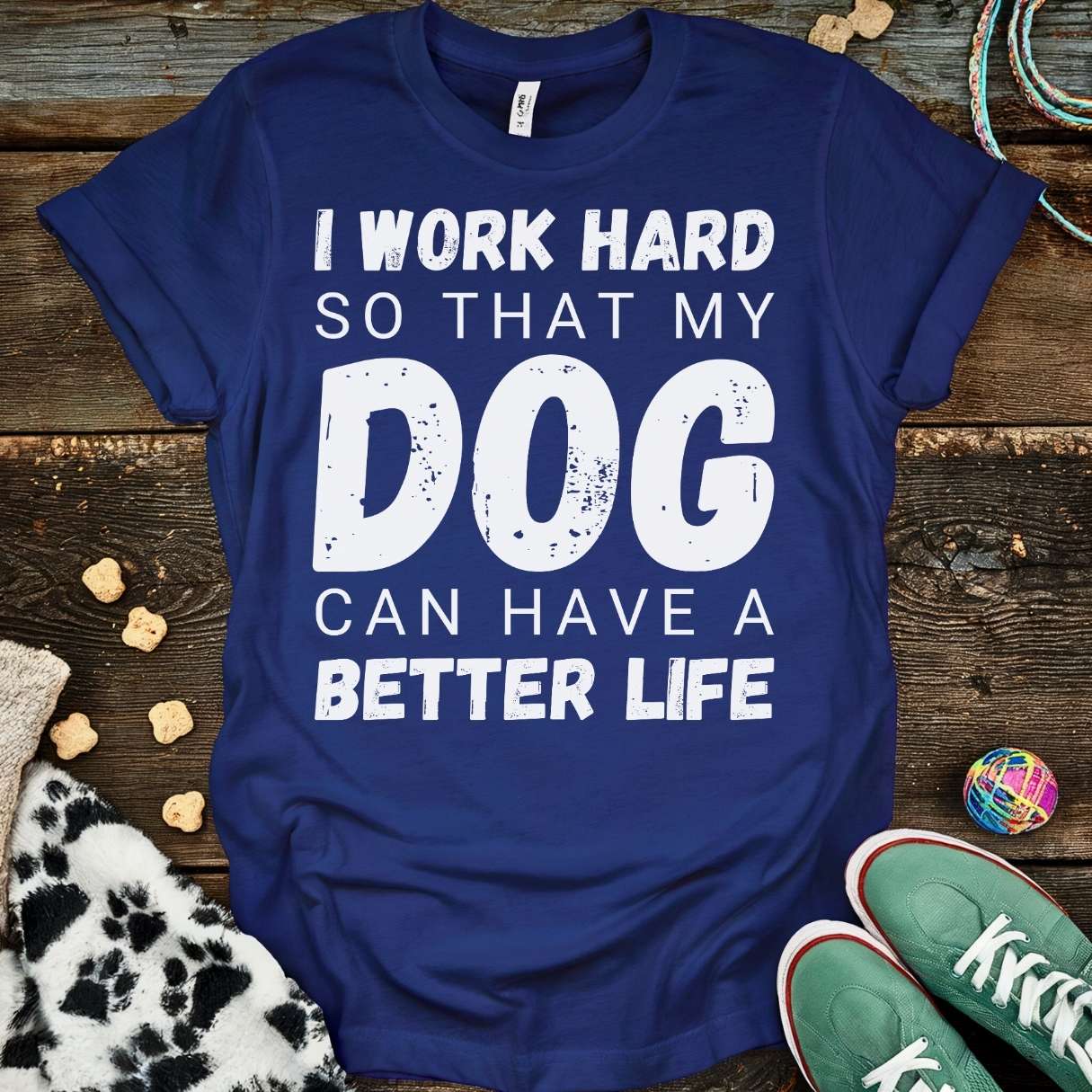 I Work Hard T-Shirt Navy / S T-Shirt