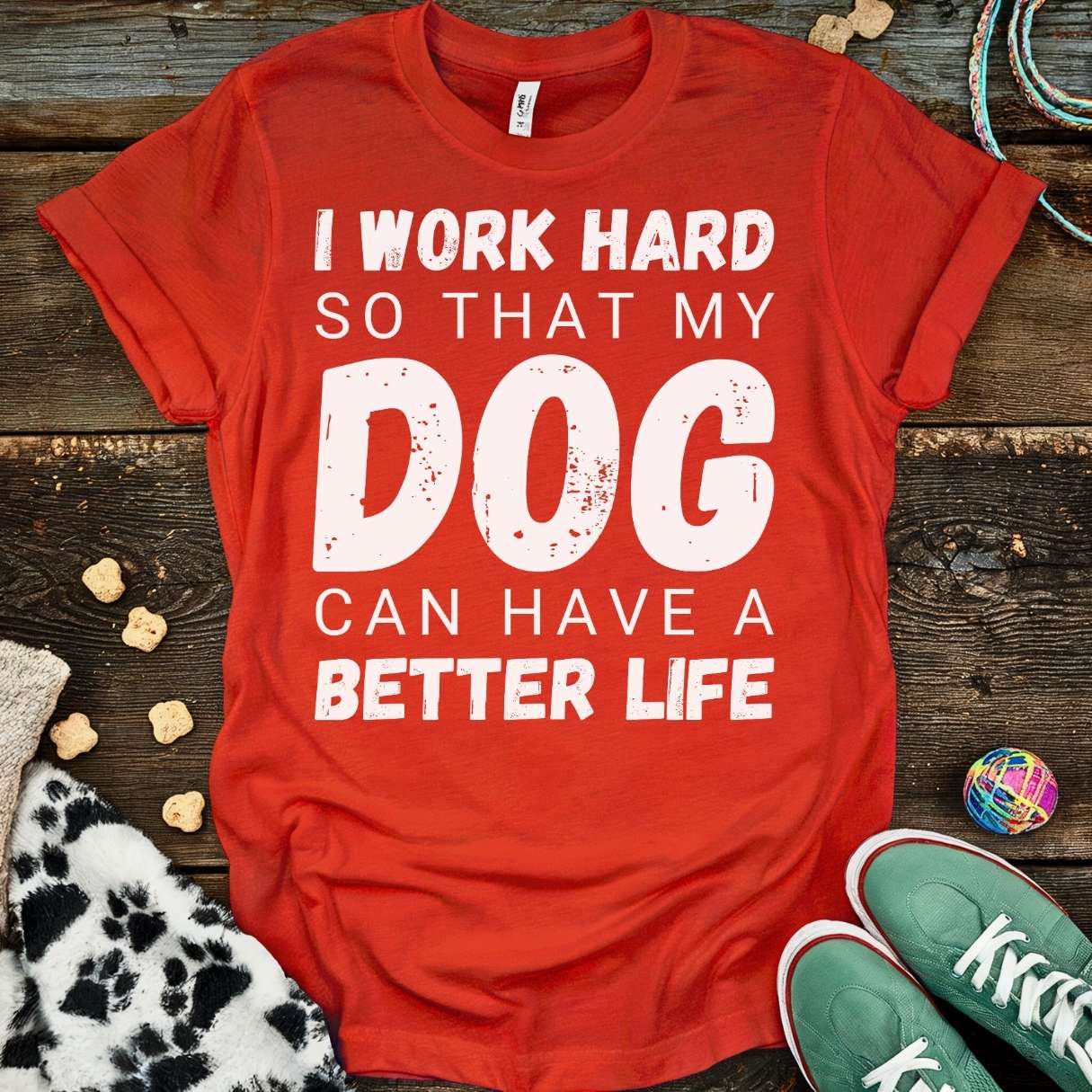 I Work Hard T-Shirt Red / S T-Shirt