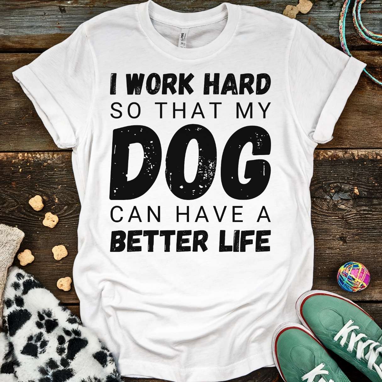 I Work Hard T-Shirt White / S T-Shirt