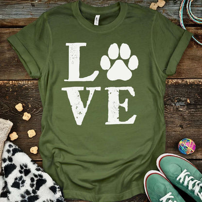 Love Paw T-Shirt Military Green / S T-Shirt