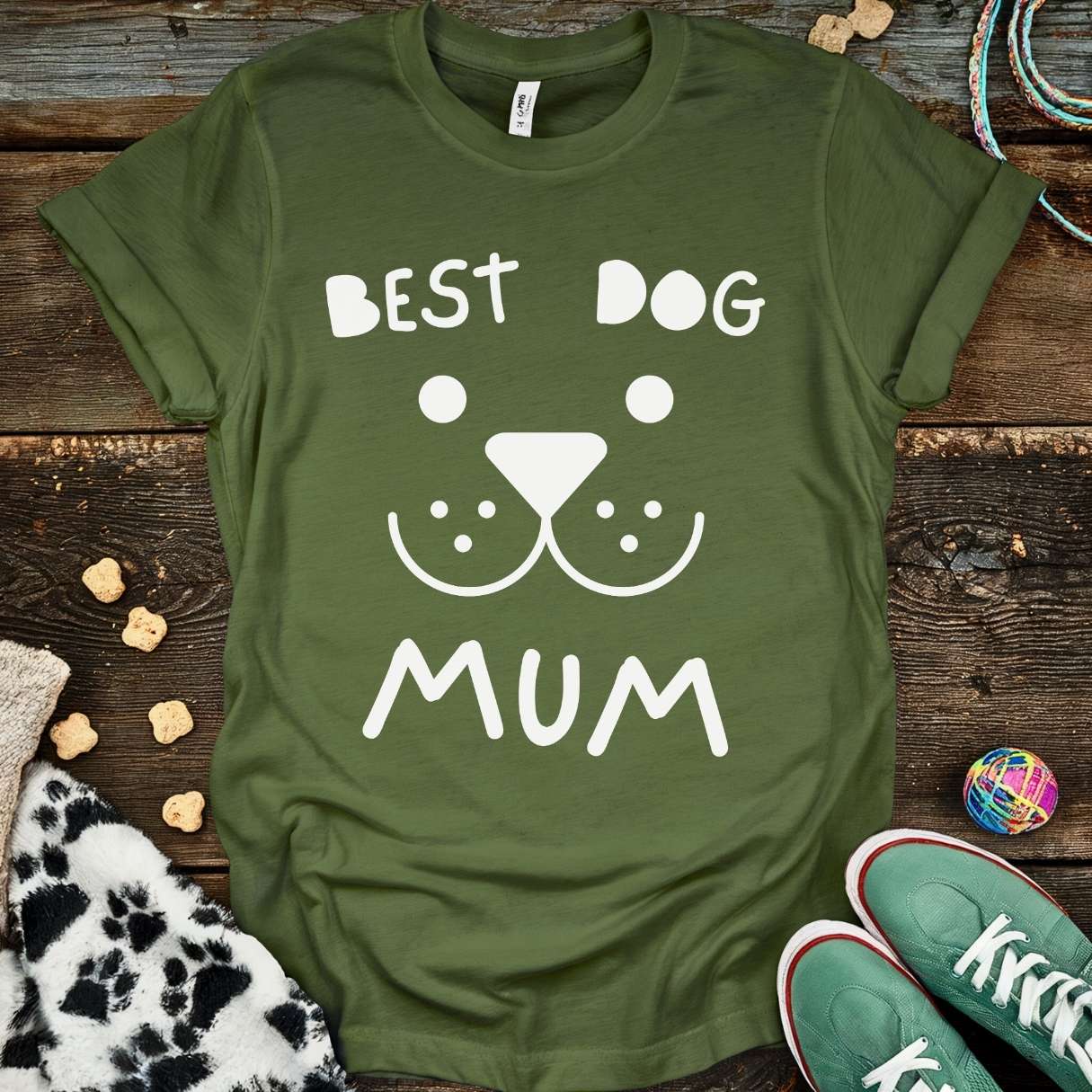 Mum Doodle T-Shirt Military Green / S T-Shirt