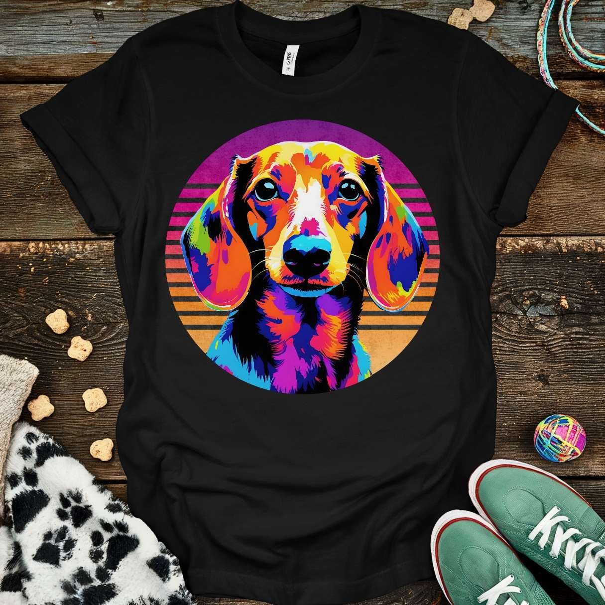 Neon Dachshund T-Shirt Black / S T-Shirt