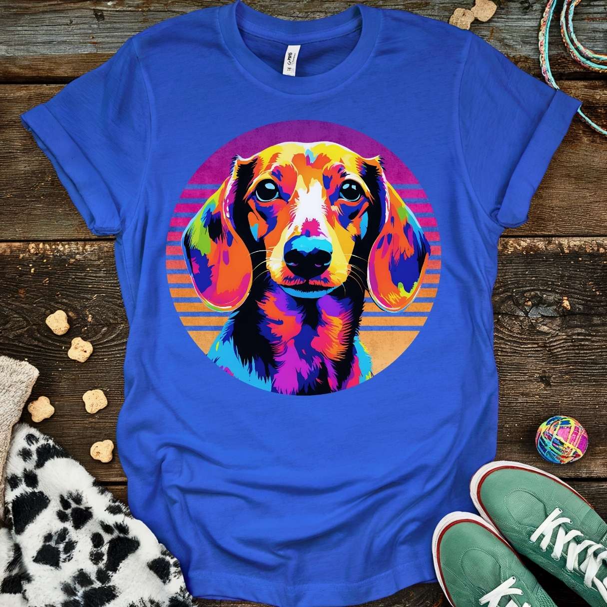 Neon Dachshund T-Shirt Royal / S T-Shirt