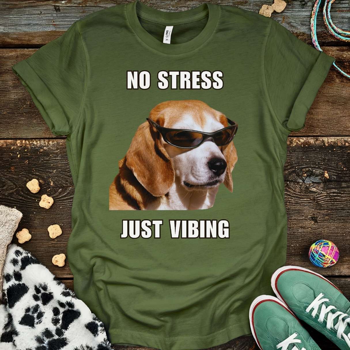 No Stress T-Shirt Military Green / S T-Shirt