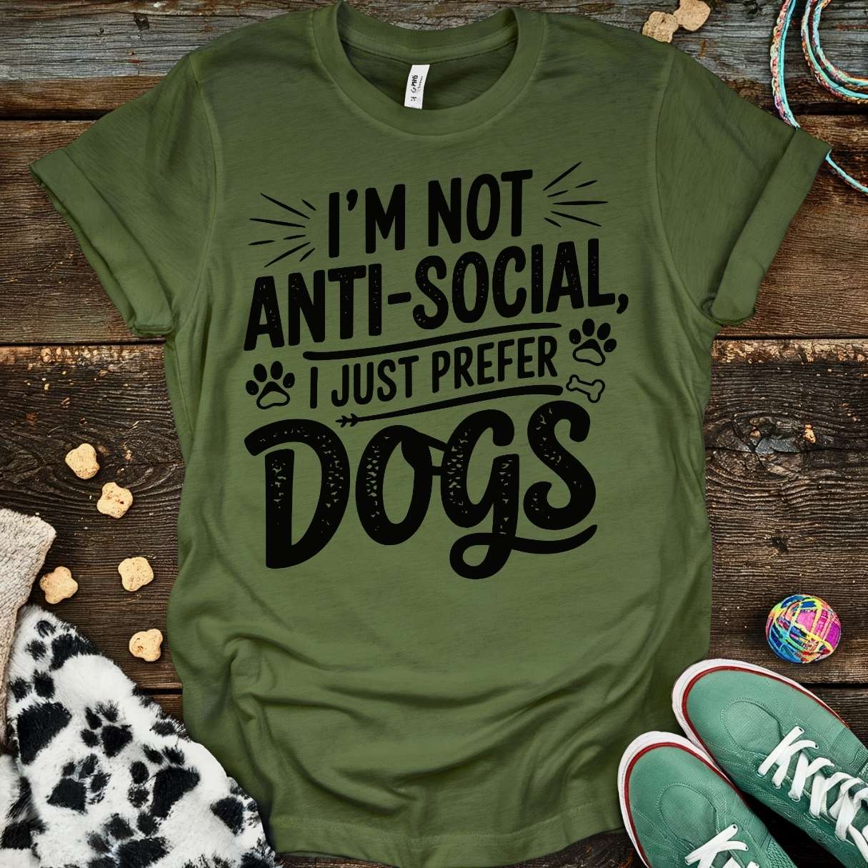 Not Anti-Social T-Shirt Military Green / S T-Shirt