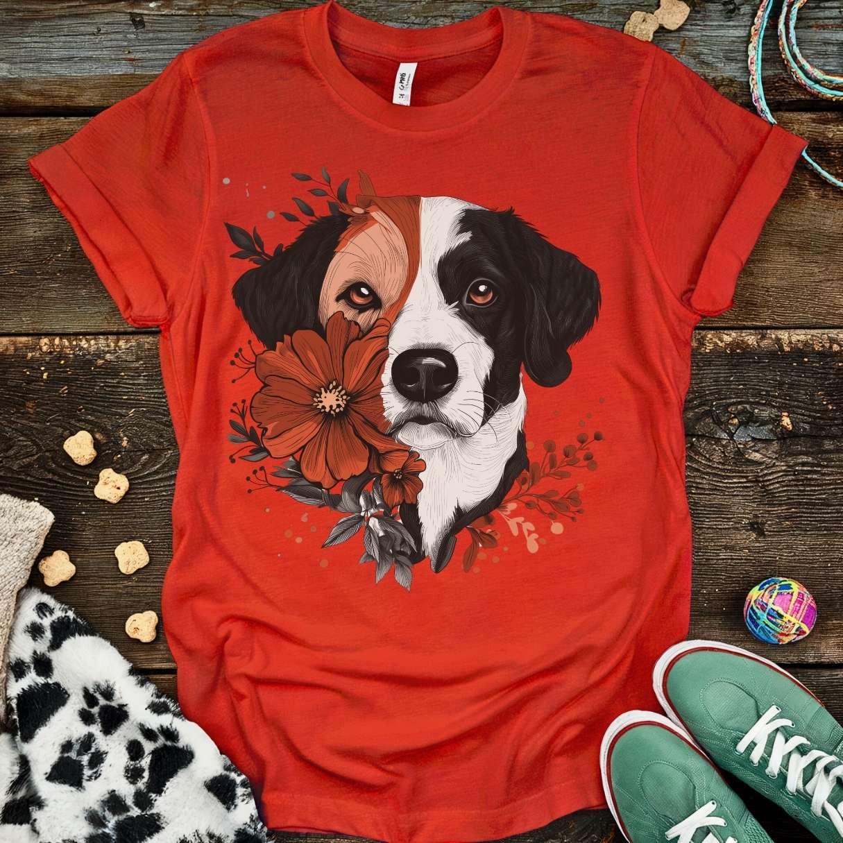 Orange Flower T-Shirt Red / S T-Shirt