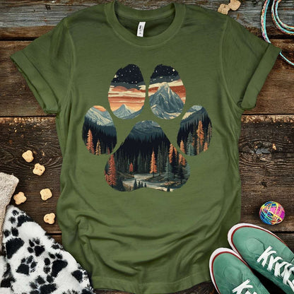 Outdoor Paw - Fall T-Shirt Military Green / S T-Shirt