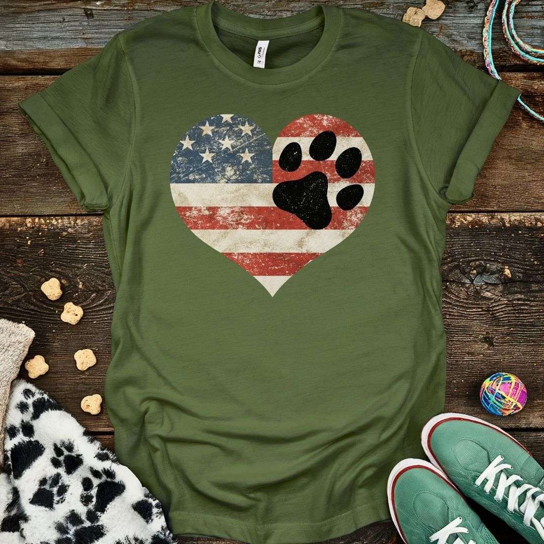 Paw Flag T-Shirt Military Green / S T-Shirt