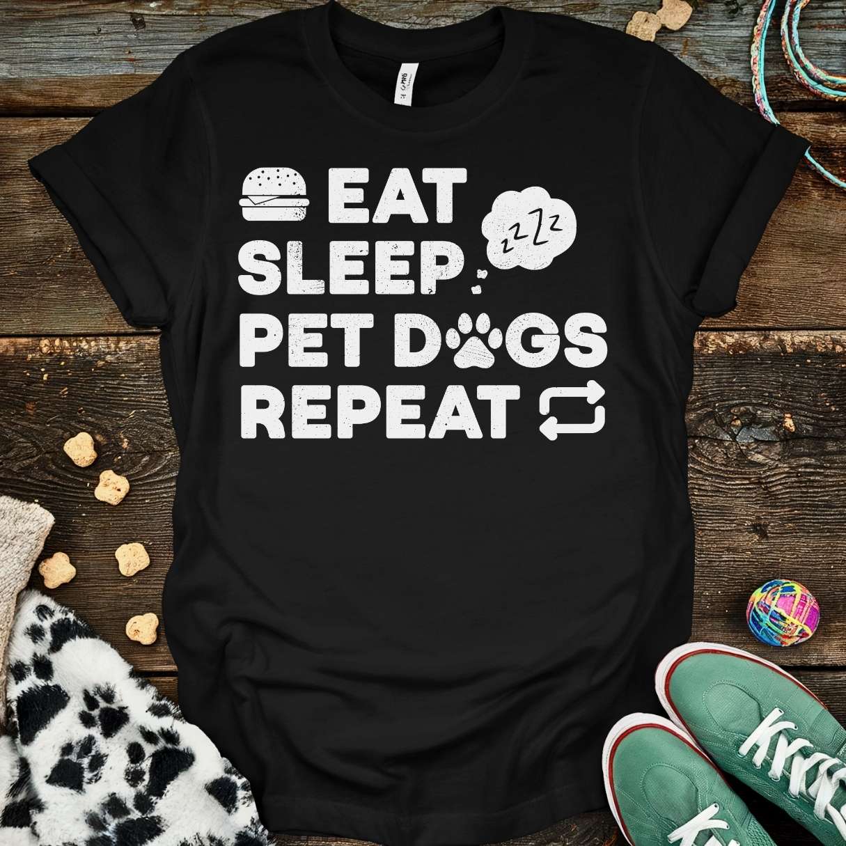 Pet Dogs Repeat T-Shirt Black / S T-Shirt