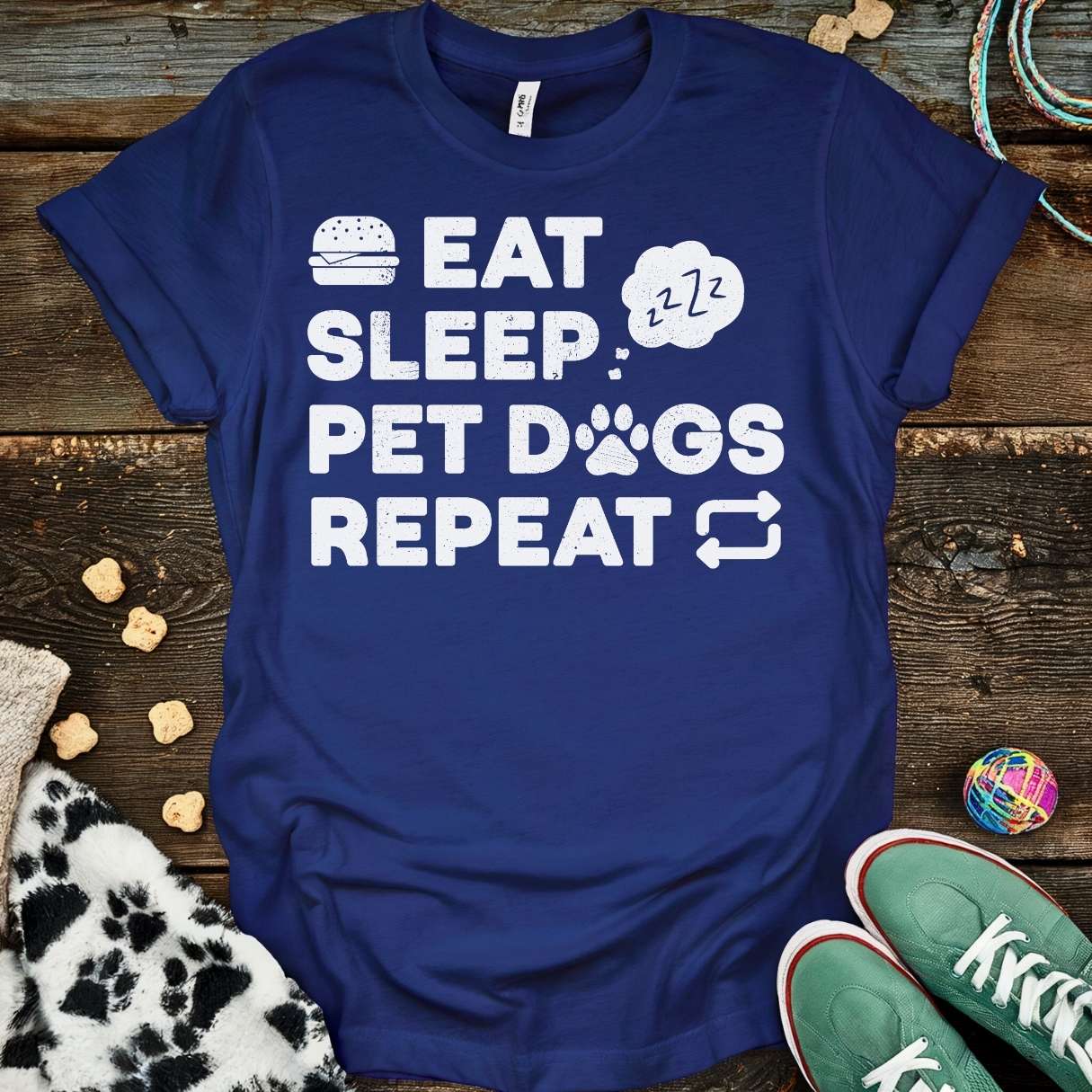 Pet Dogs Repeat T-Shirt Navy / S T-Shirt