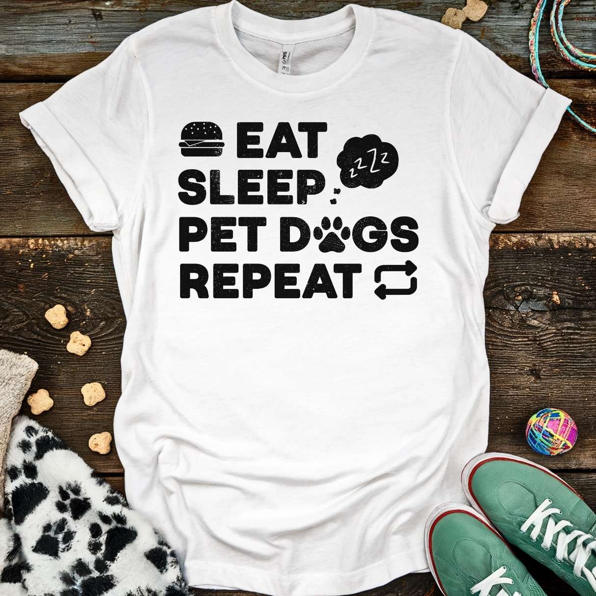 Pet Dogs Repeat T-Shirt White / S T-Shirt