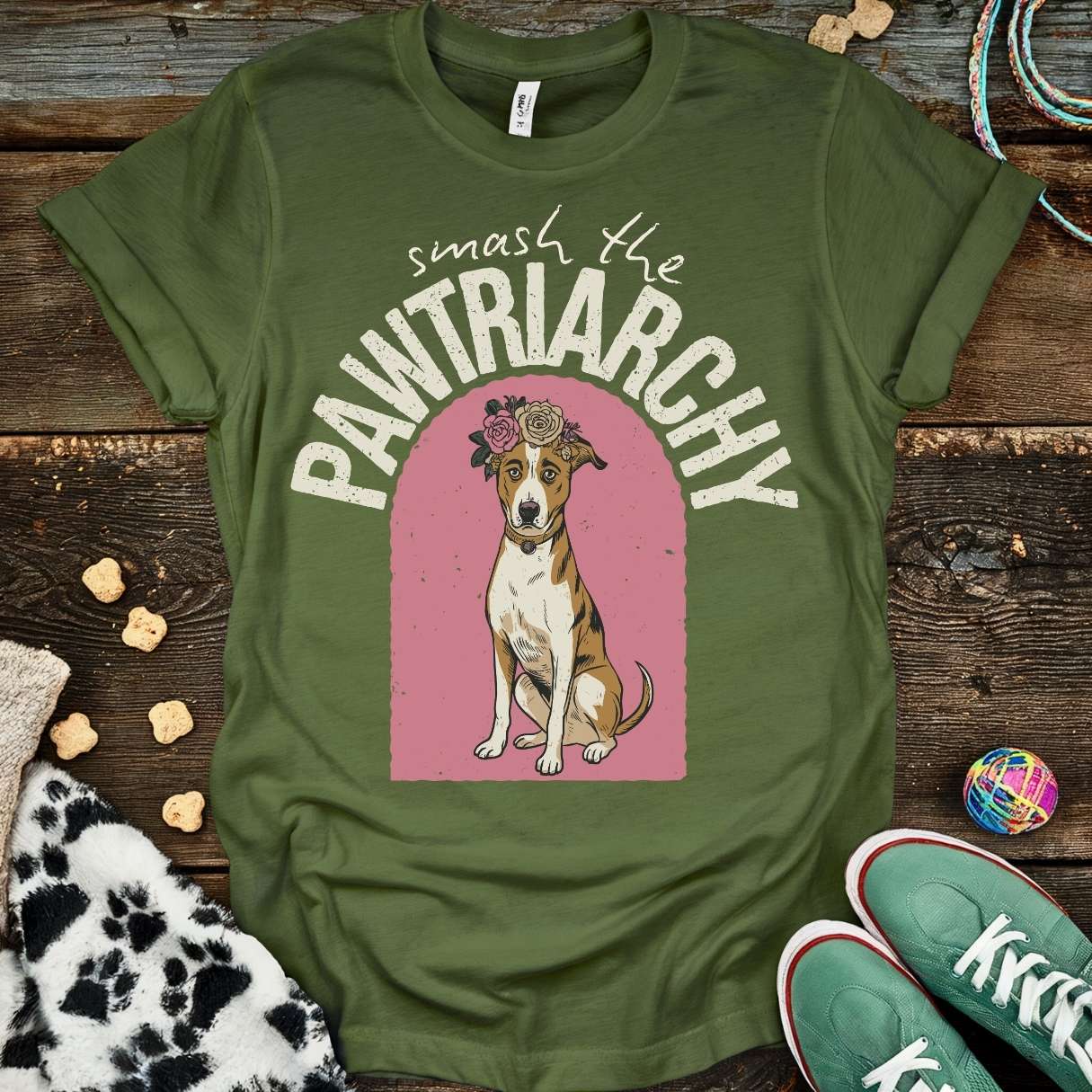 Pink Pawtriarchy T-Shirt Military Green / S T-Shirt