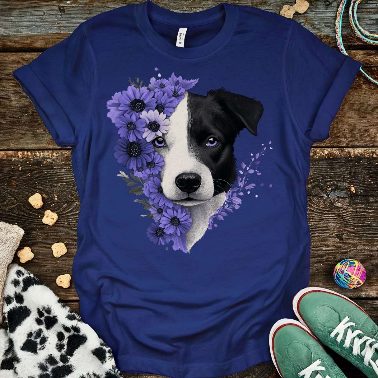 Purple Flower T-Shirt Navy / S T-Shirt