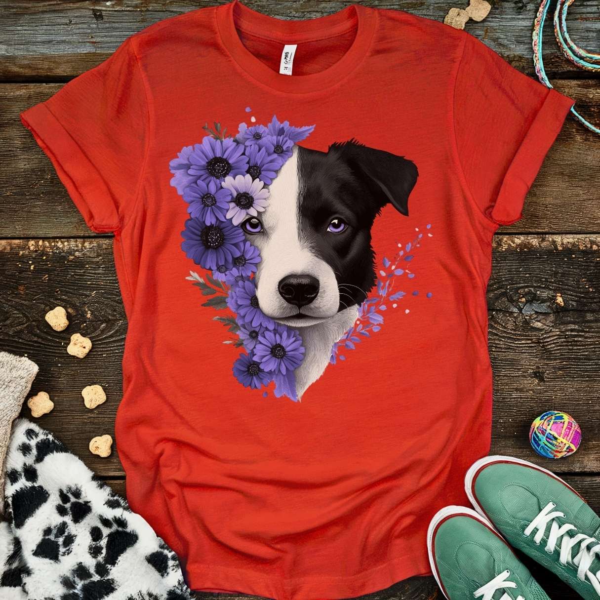 Purple Flower T-Shirt Red / S T-Shirt