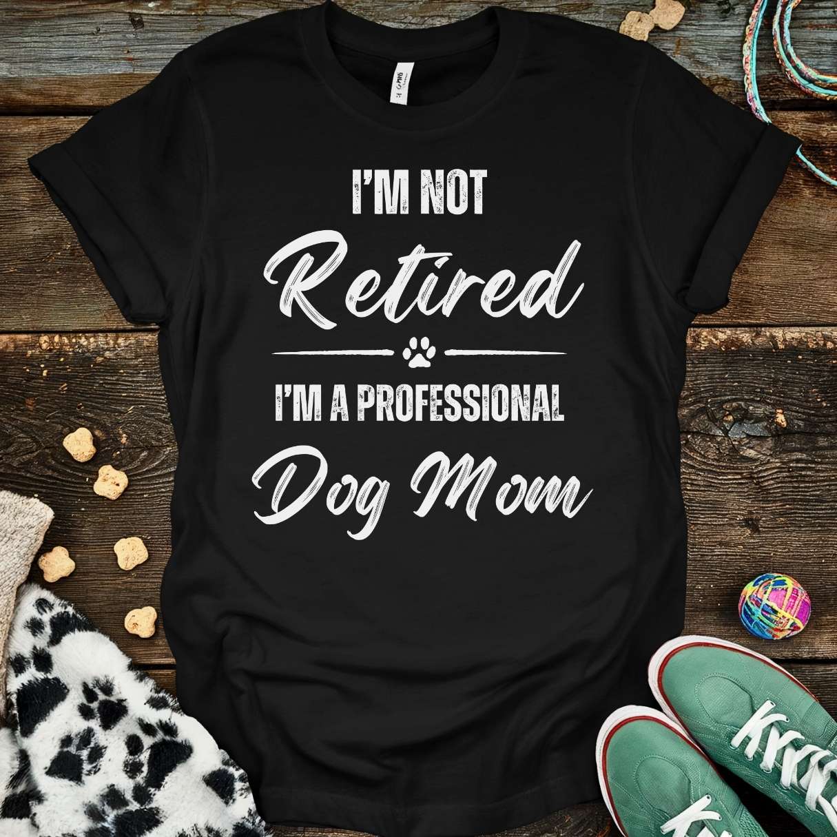 Retired Dog Mom T-Shirt Black / S T-Shirt