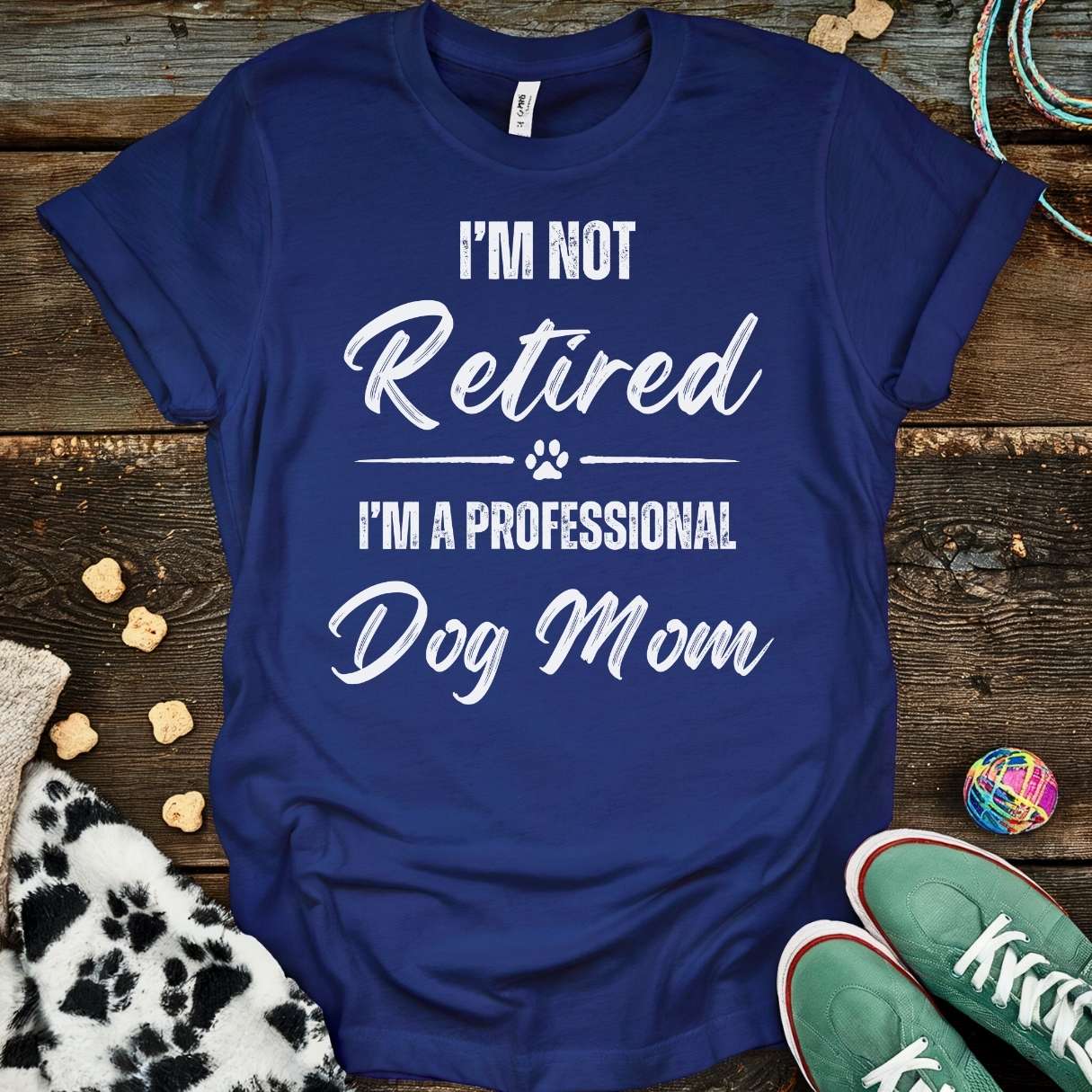 Retired Dog Mom T-Shirt Navy / S T-Shirt