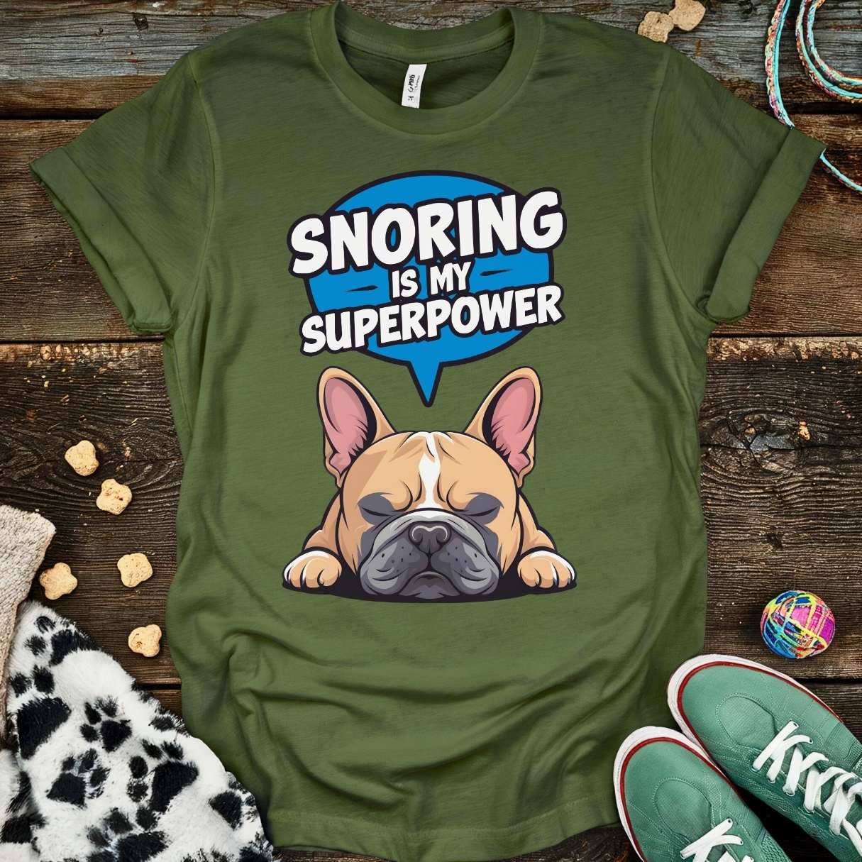 Snoring Superpower T-Shirt Military Green / S T-Shirt