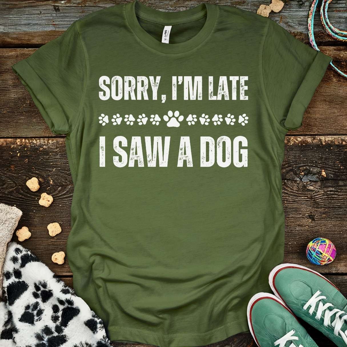 Sorry I'm Late T-Shirt Military Green / S T-Shirt