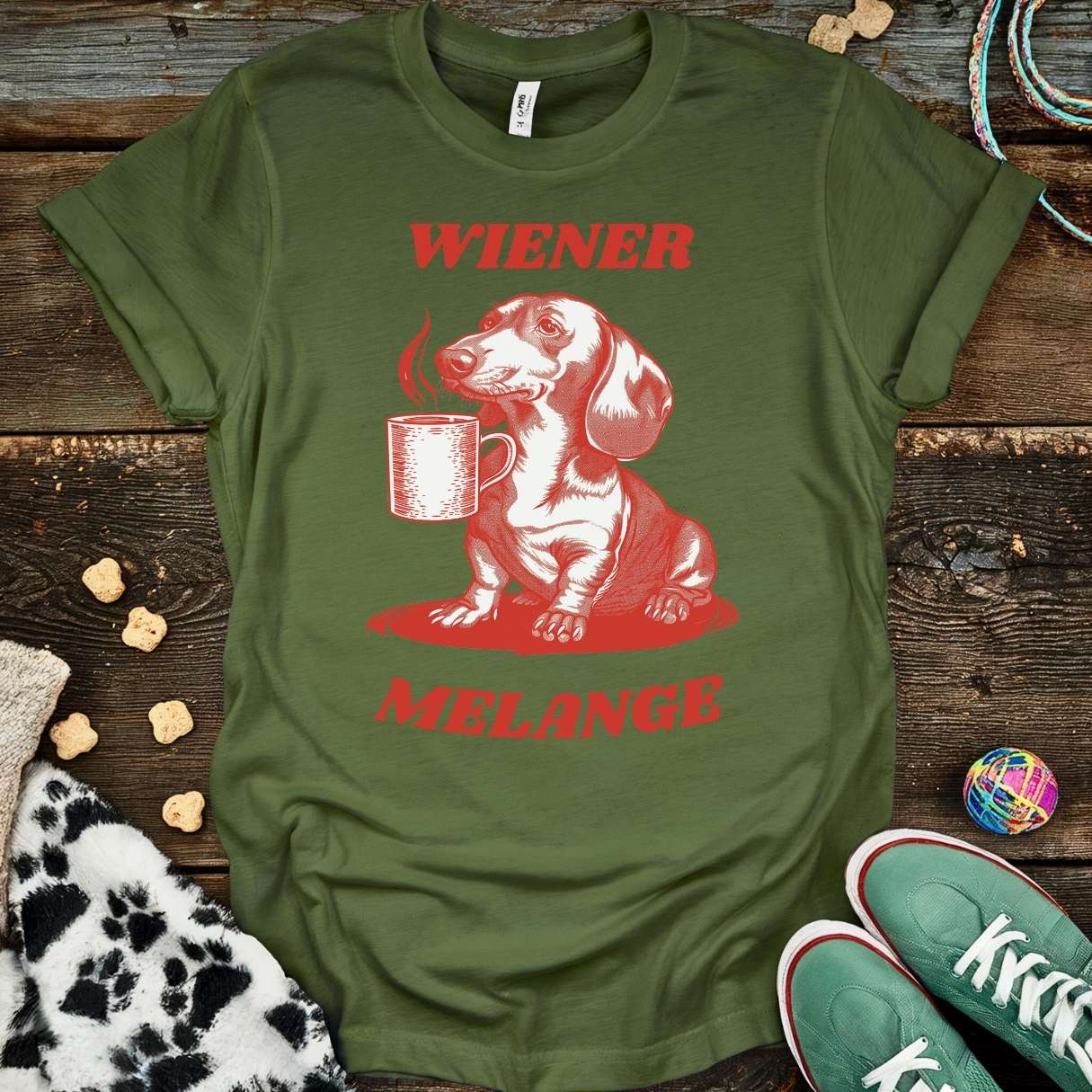 Wiener Melange T-Shirt Military Green / S T-Shirt