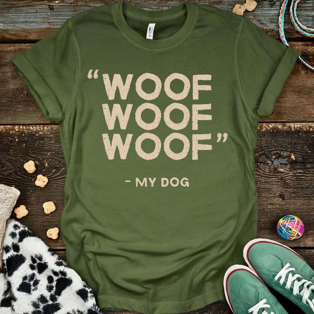 Woof Woof Woof T-Shirt Military Green / S T-Shirt